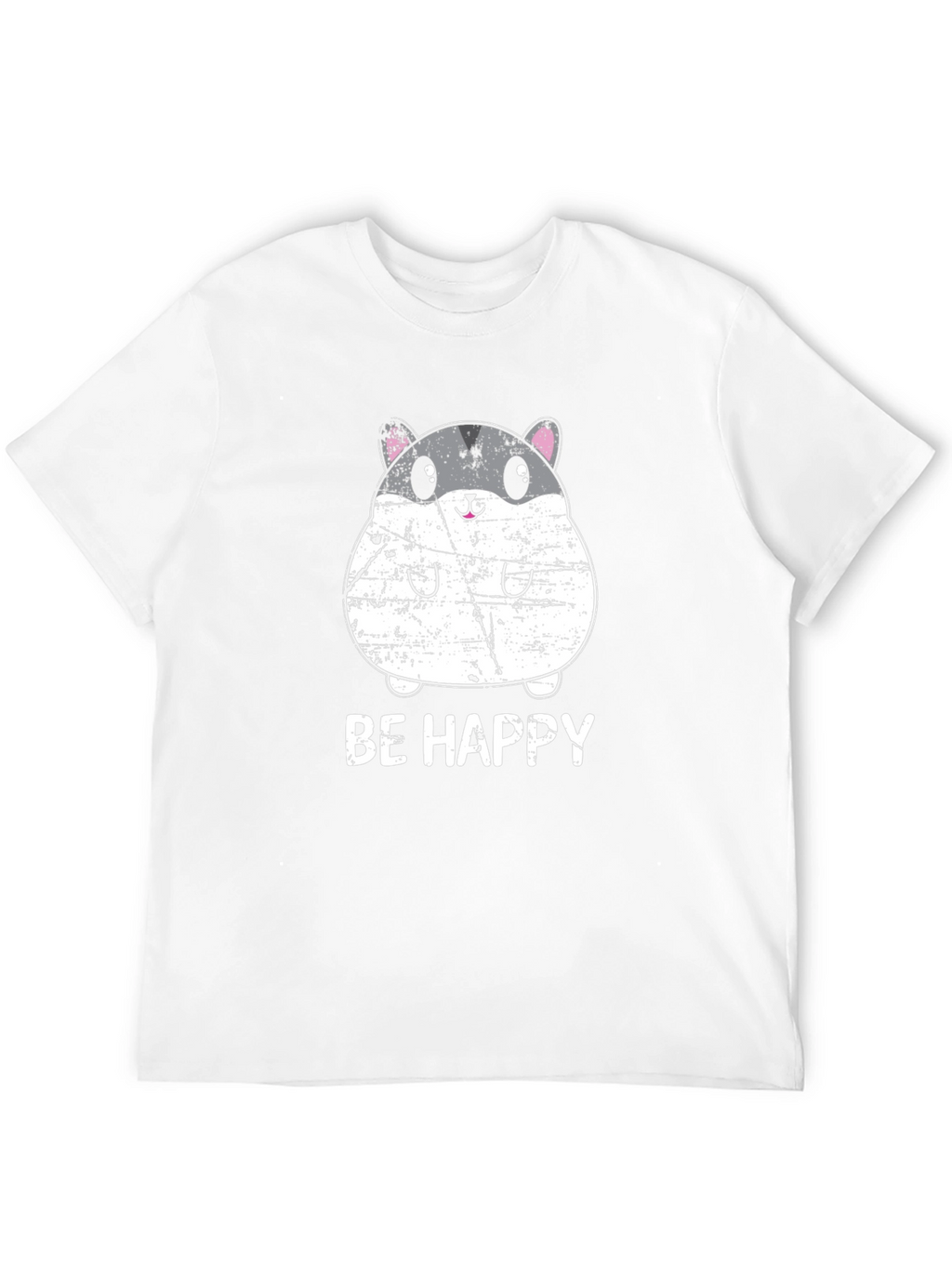 Be Happy Hamster Graphic Tee - Cute Animal T-Shirt
