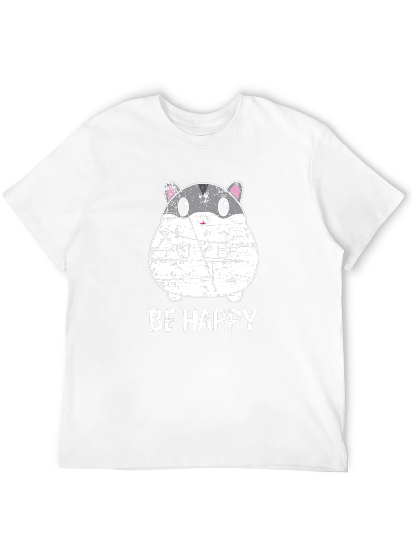 Be Happy Hamster Graphic Tee - Cute Animal T-Shirt