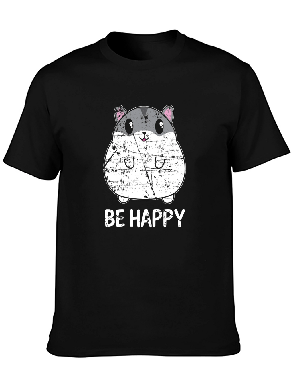 Be Happy Hamster Graphic Tee - Cute Animal T-Shirt
