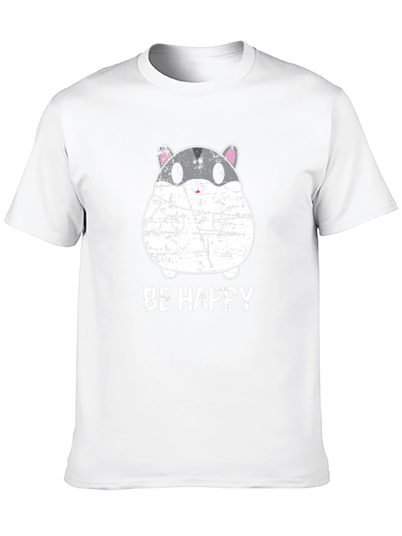 Be Happy Hamster Graphic Tee - Cute Animal T-Shirt