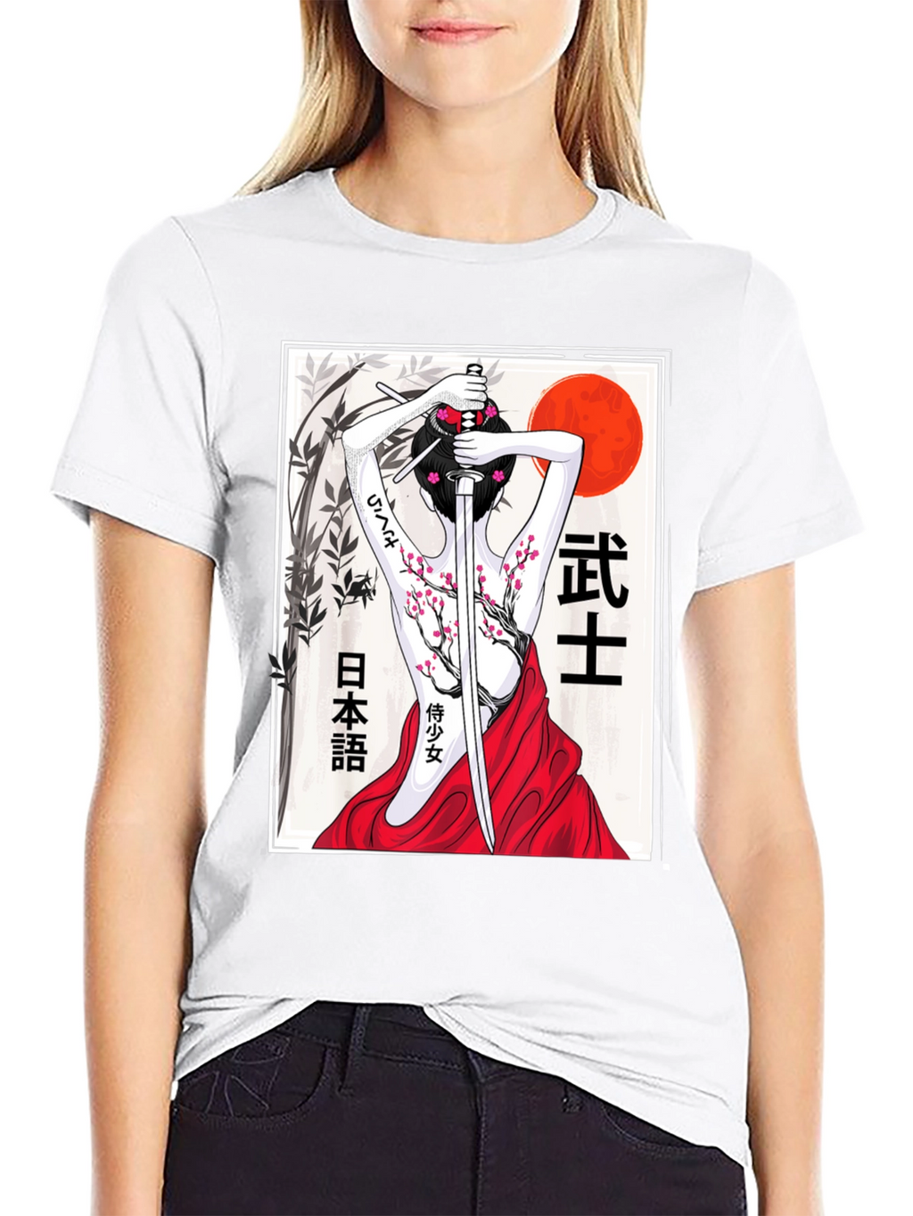 Samurai Woman T-Shirt - Black