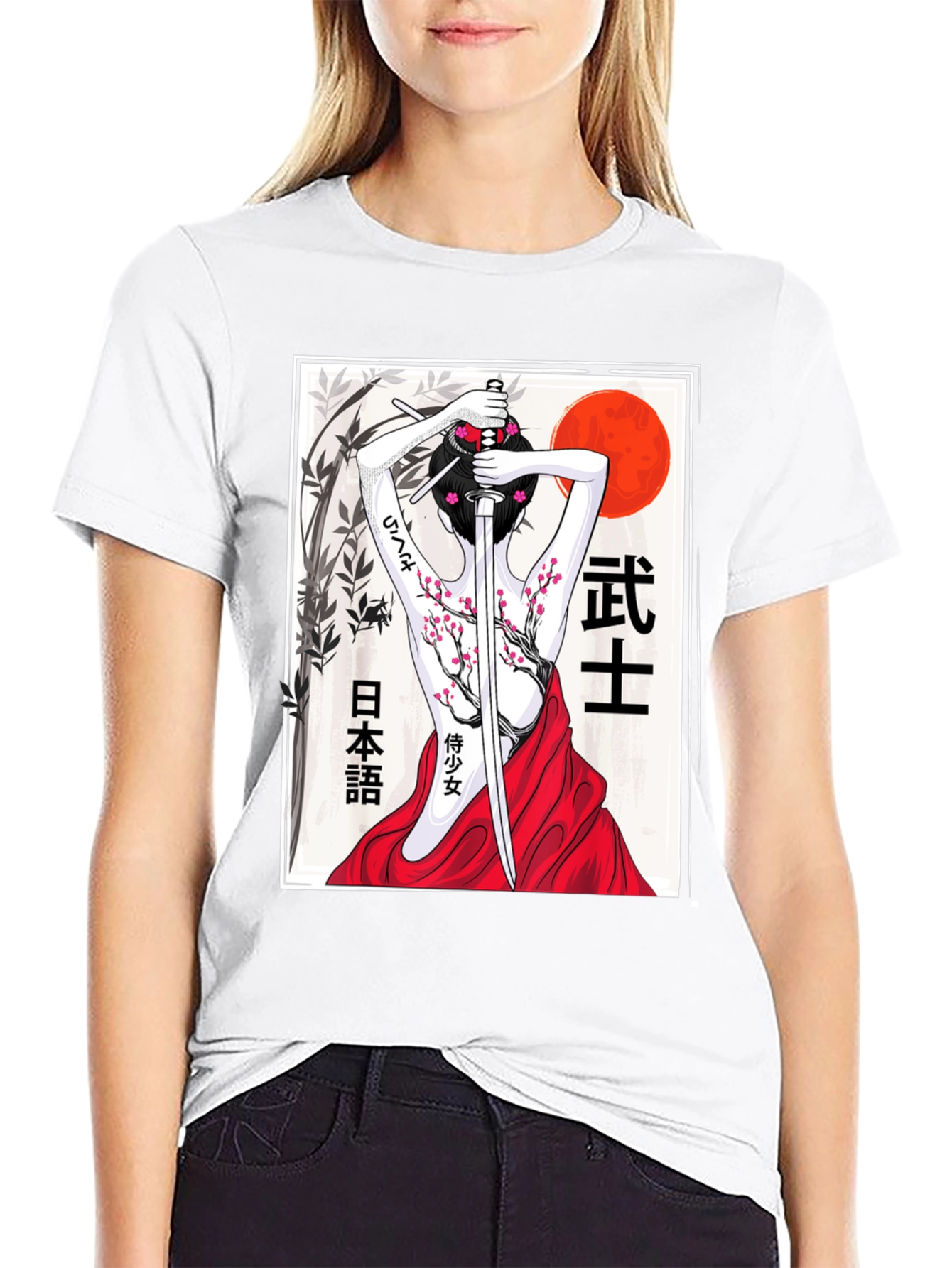 Samurai Woman T-Shirt - Black