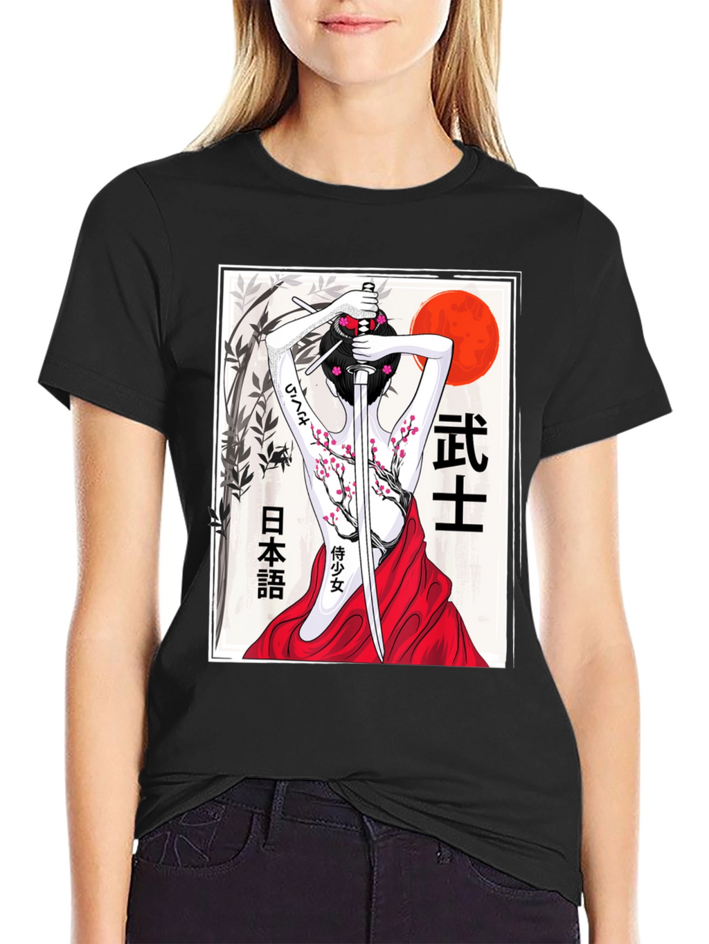 Samurai Woman T-Shirt - Black