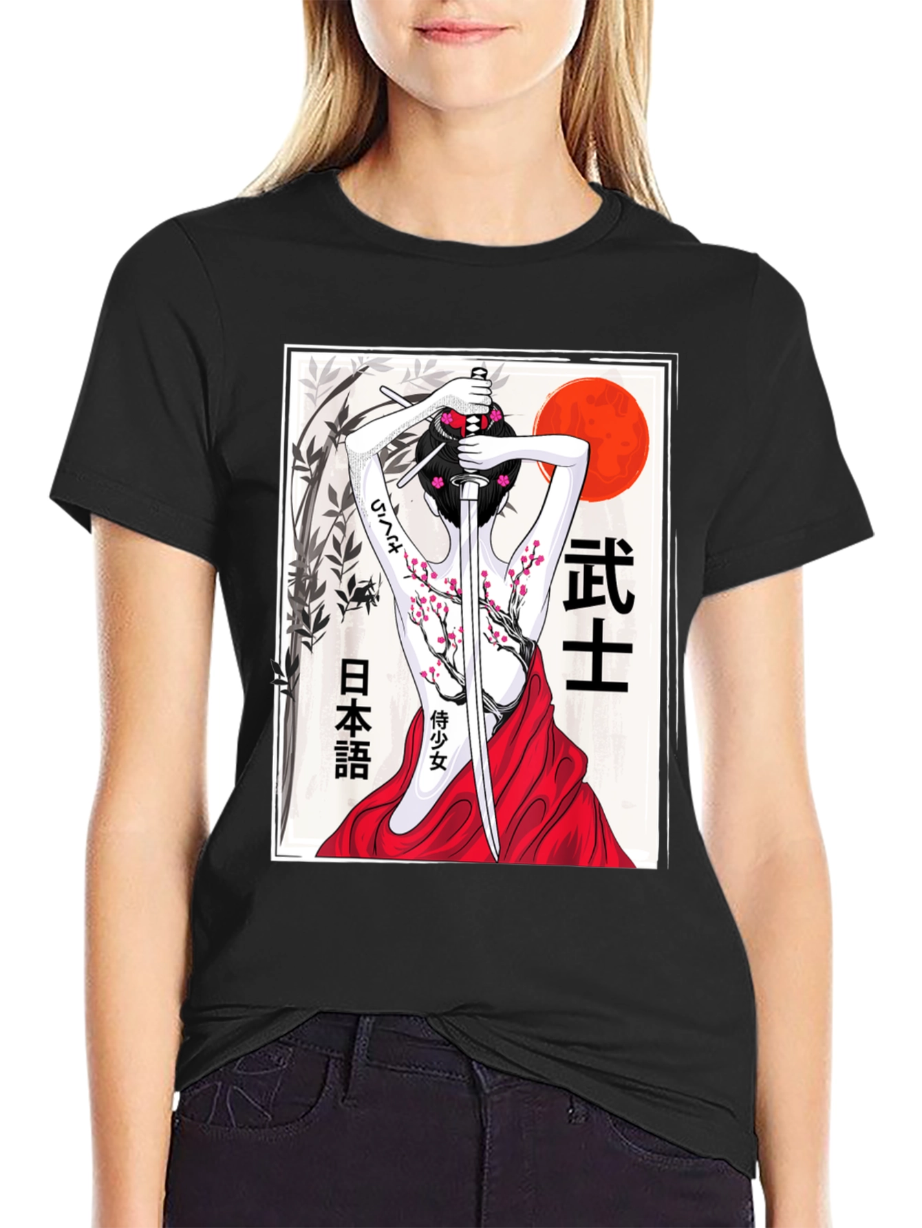 Samurai Woman T-Shirt - Black