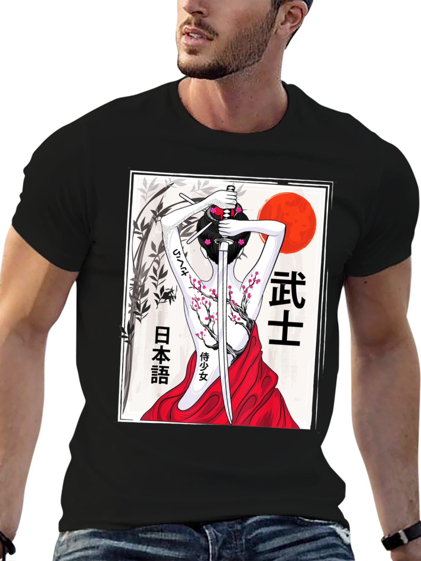 Samurai Woman T-Shirt - Black