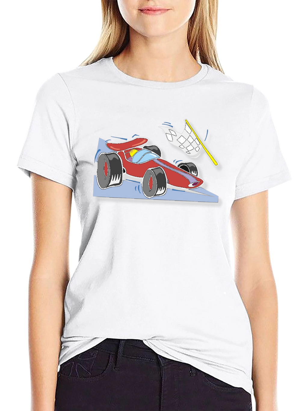 Racing Car Graphic T-Shirt - Black Cotton Tee