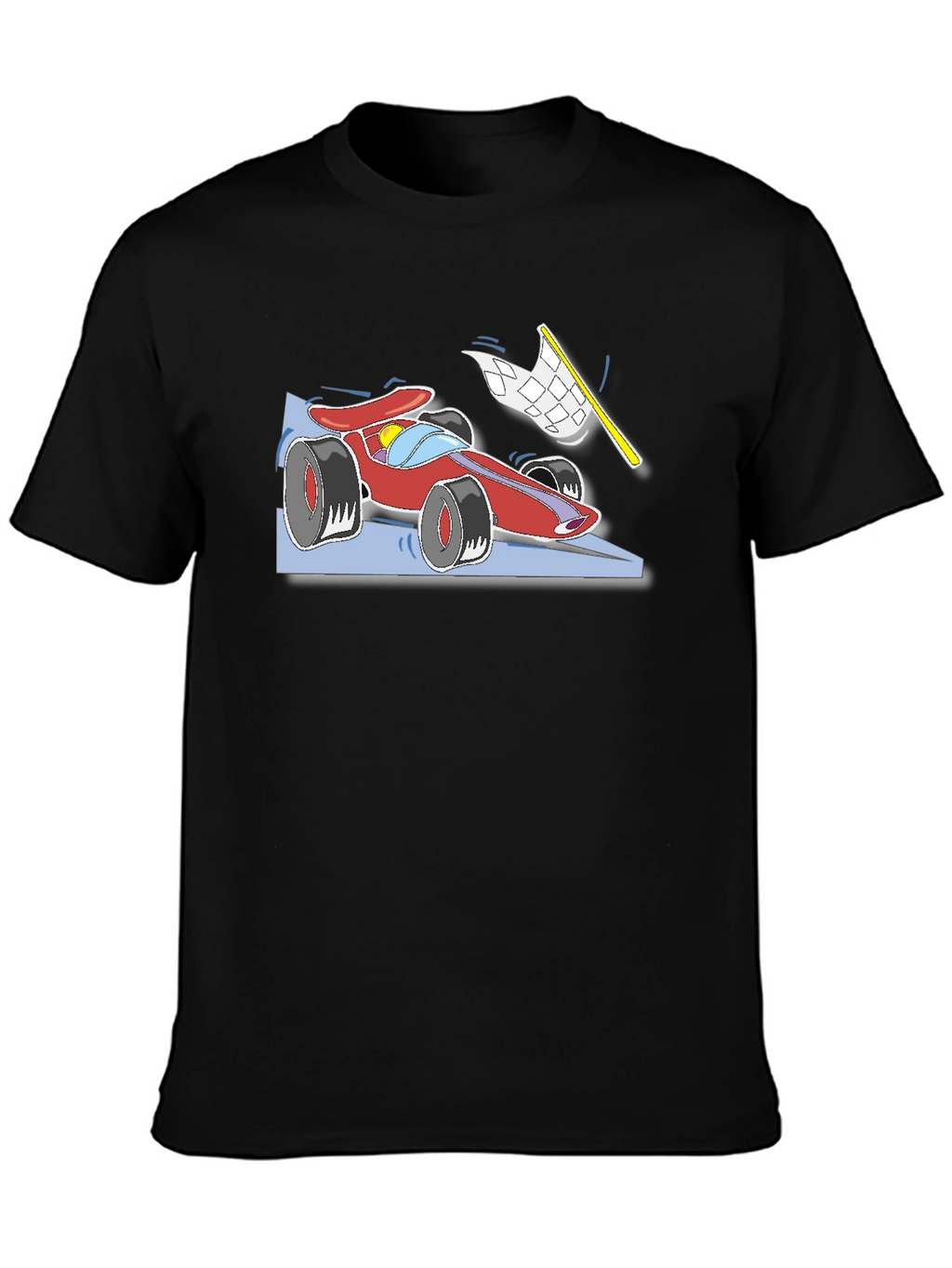 Racing Car Graphic T-Shirt - Black Cotton Tee