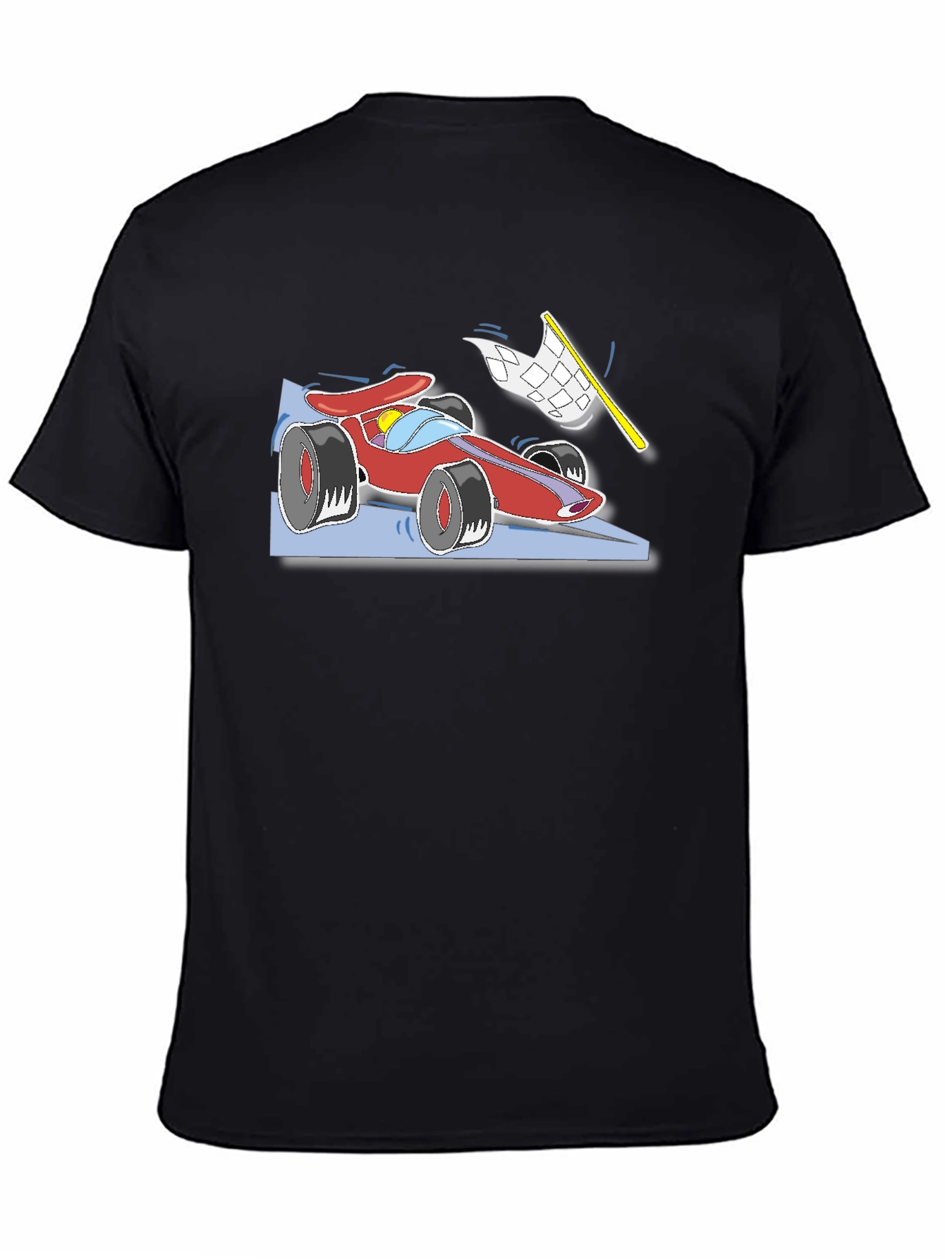 Racing Car Graphic T-Shirt - Black Cotton Tee