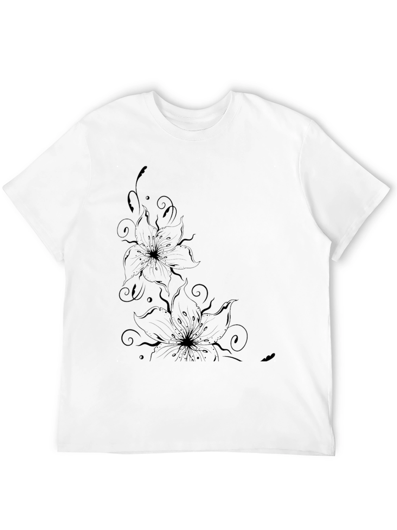 Floral Graphic Black T-Shirt - Stylish Casual Wear