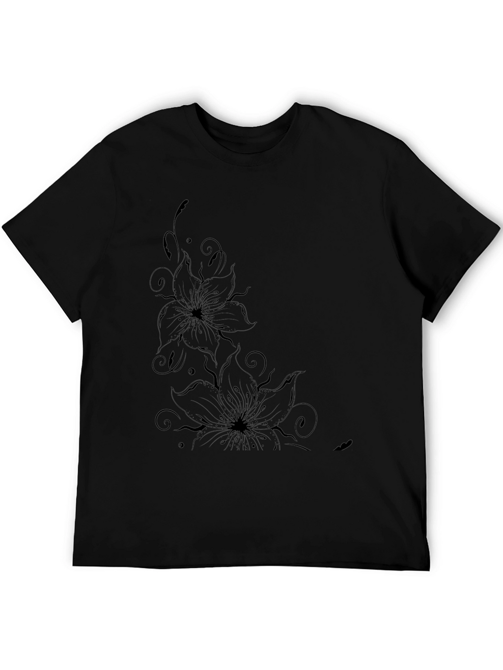 Floral Graphic Black T-Shirt - Stylish Casual Wear