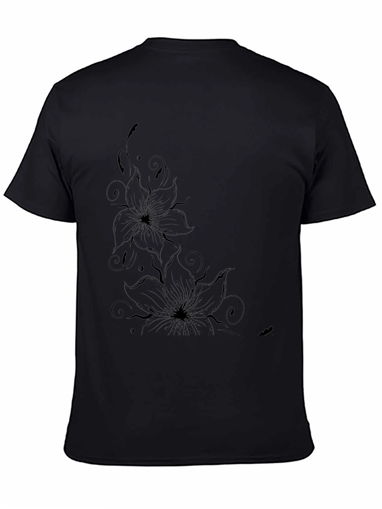 Floral Graphic Black T-Shirt - Stylish Casual Wear
