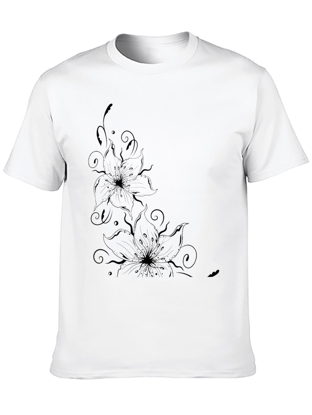 Floral Graphic Black T-Shirt - Stylish Casual Wear