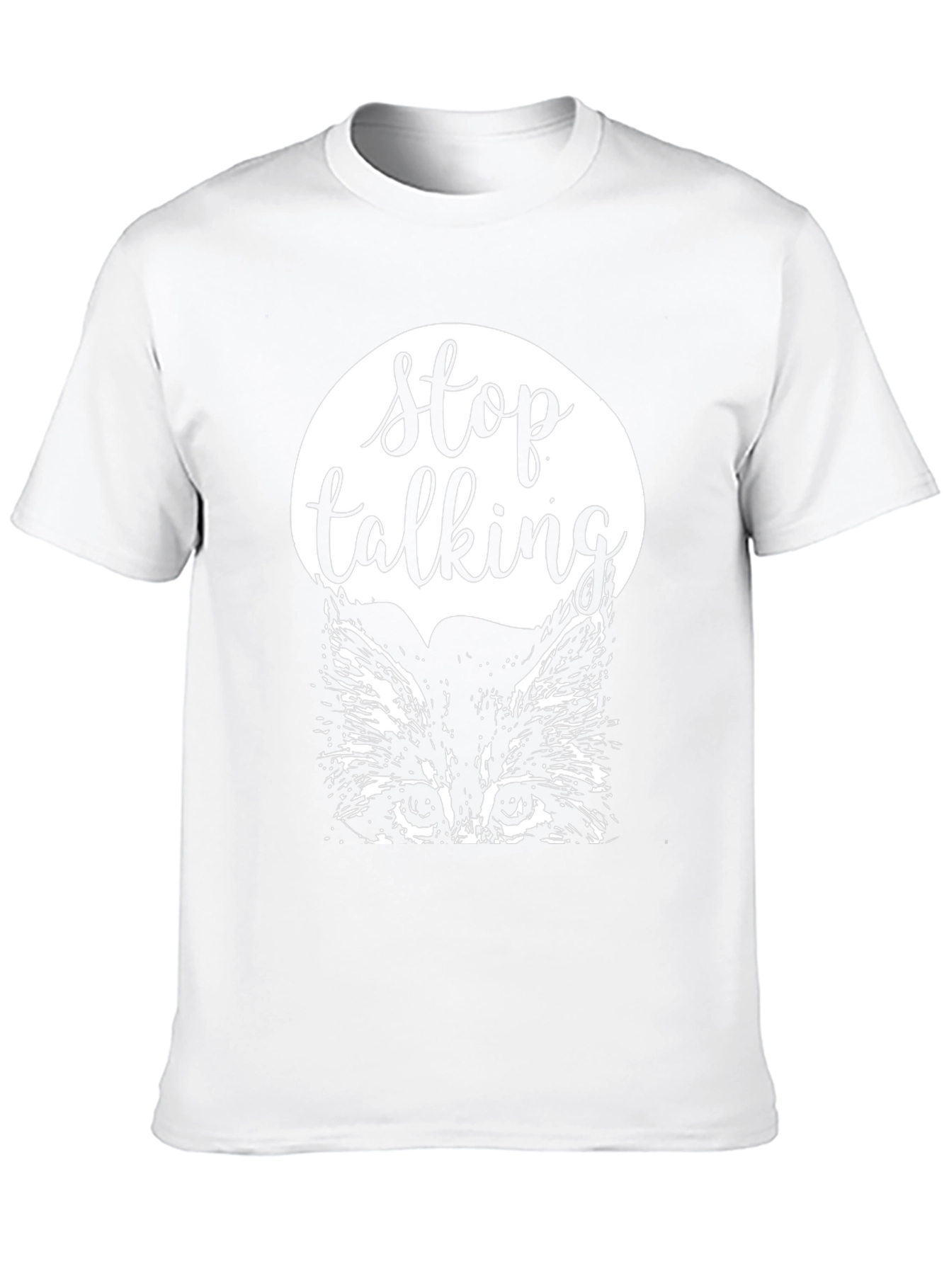 Stop Talking Cat Graphic Tee - Black Cotton