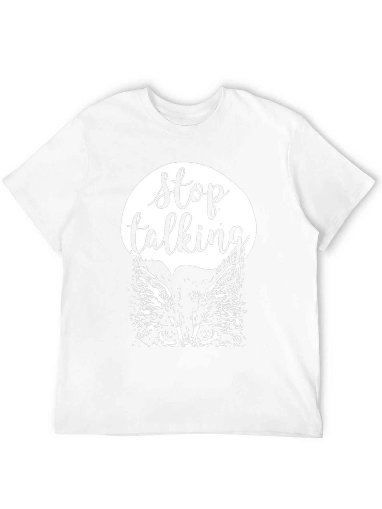 Stop Talking Cat Graphic Tee - Black Cotton