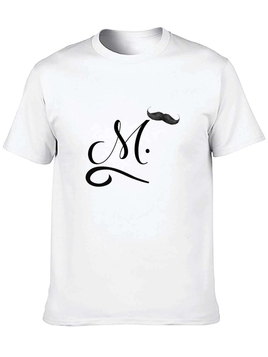 Moustache Initial T-Shirt - Modern Style