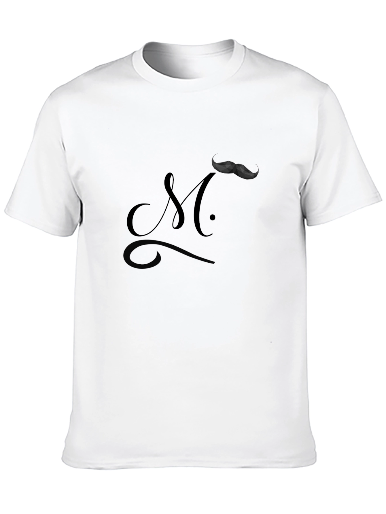Moustache Initial T-Shirt - Modern Style