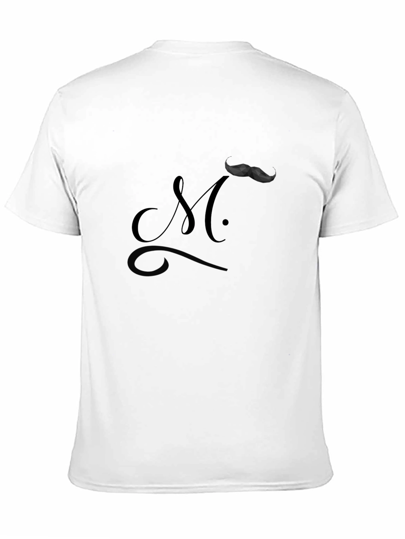Moustache Initial T-Shirt - Modern Style