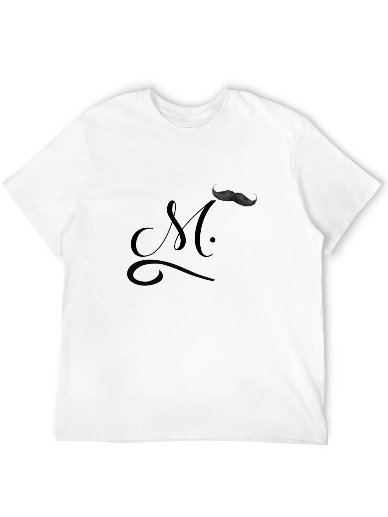 Moustache Initial T-Shirt - Modern Style