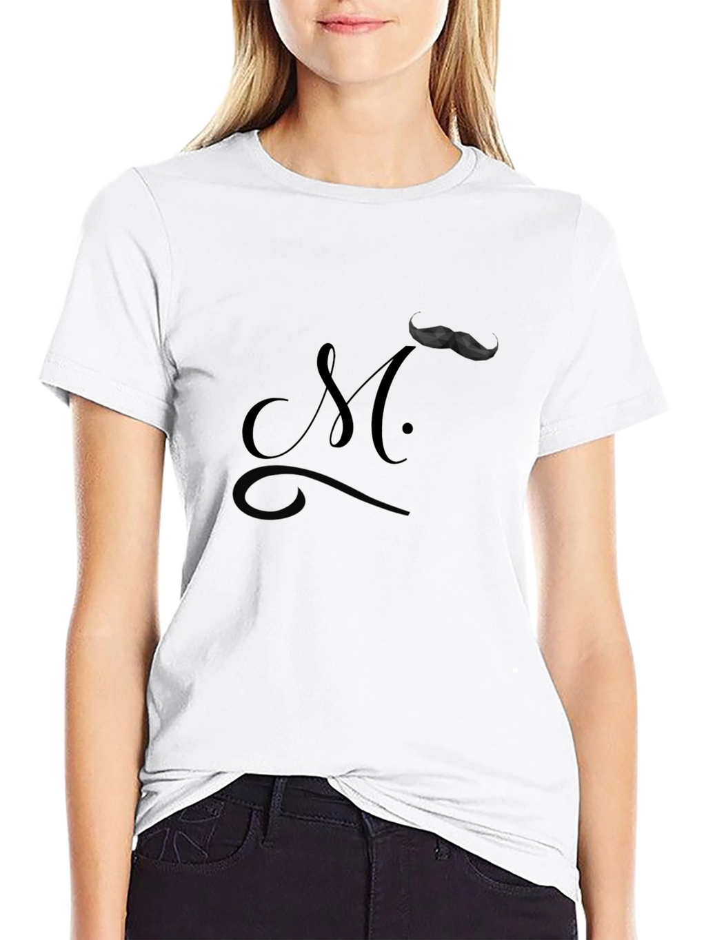 Moustache Initial T-Shirt - Modern Style