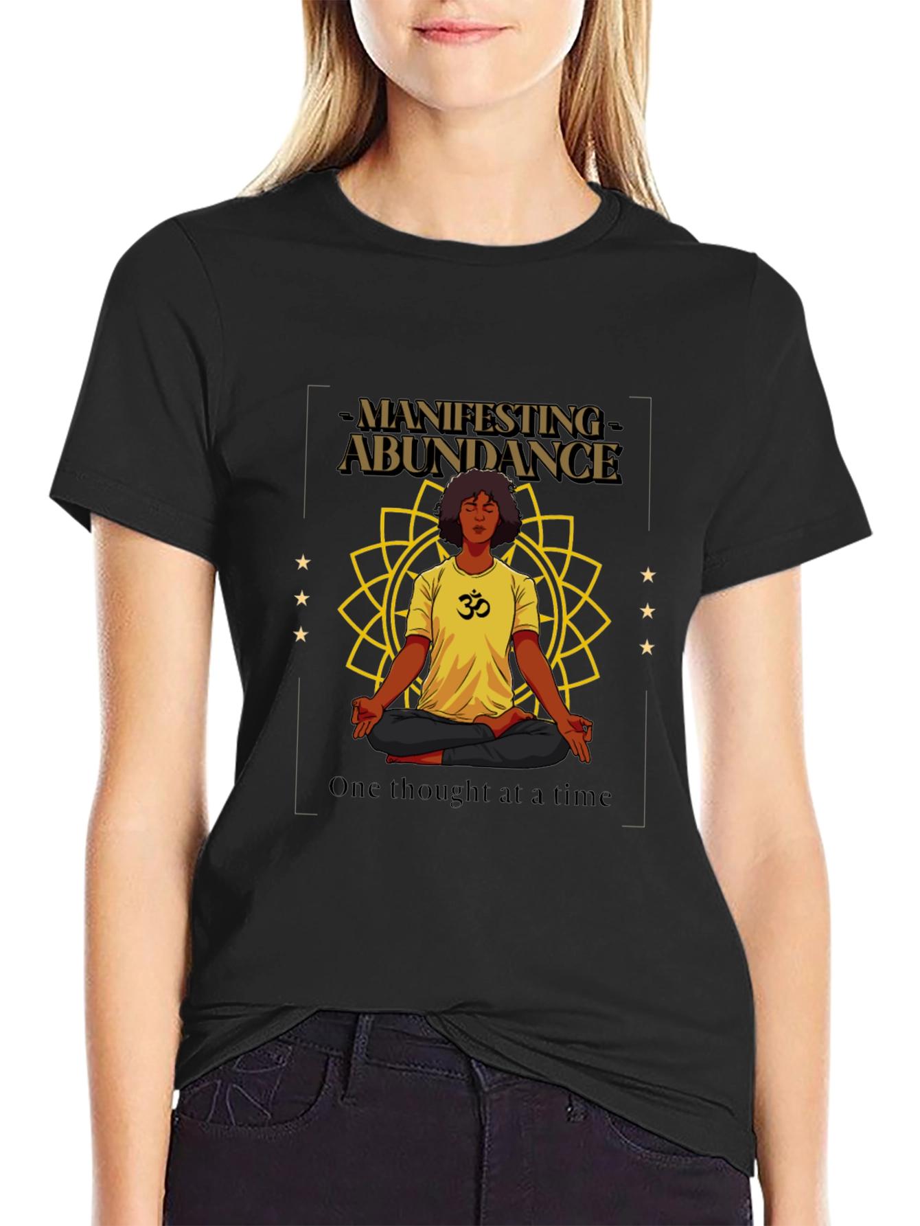 Manifesting Abundance Graphic T-Shirt - Black
