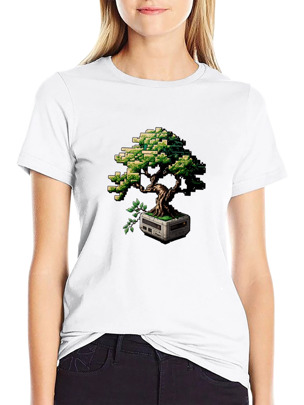 Pixel Bonsai T-Shirt - Retro Gaming Style