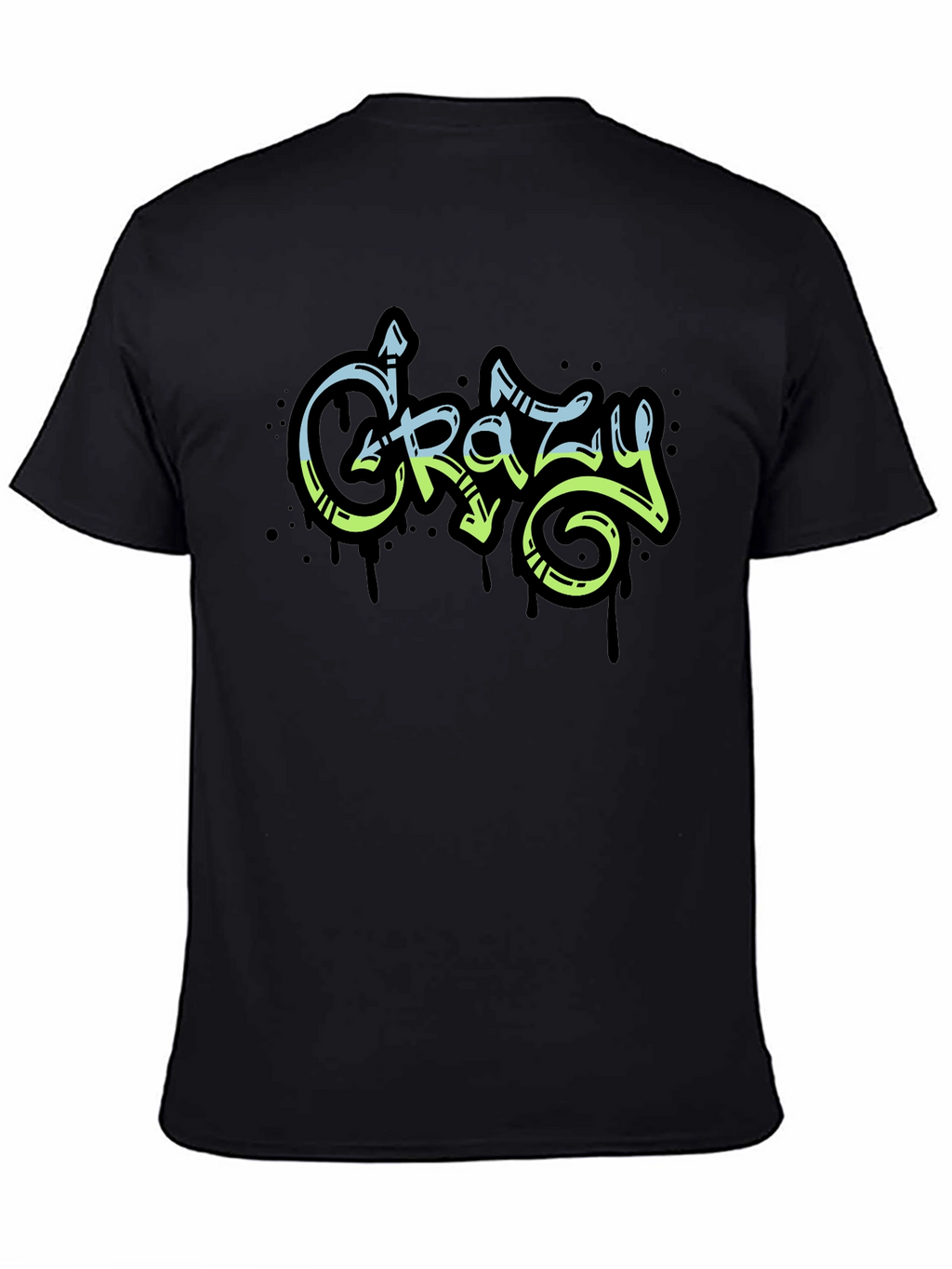 Crazy Graffiti Style Black Graphic Tee