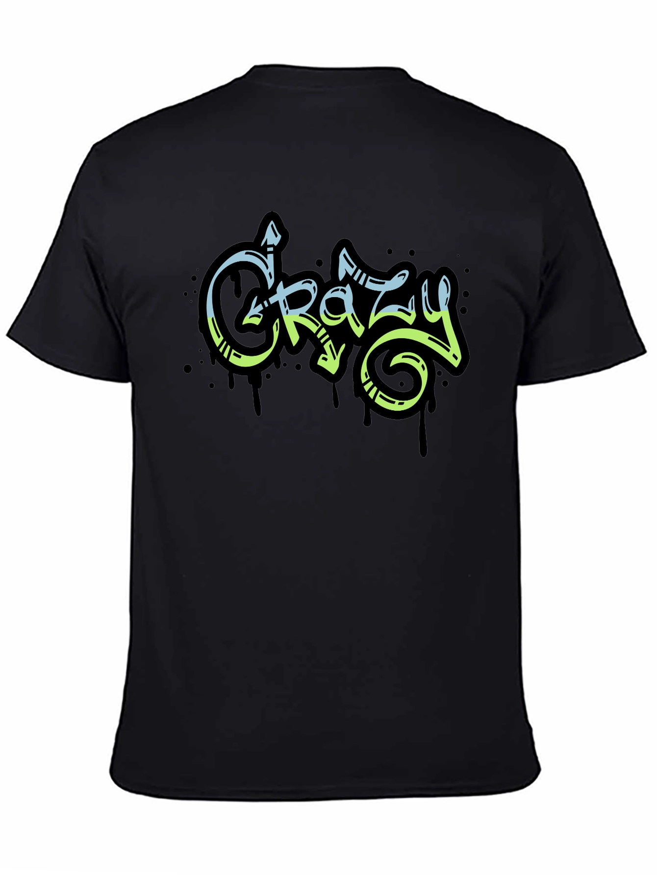 Crazy Graffiti Style Black Graphic Tee
