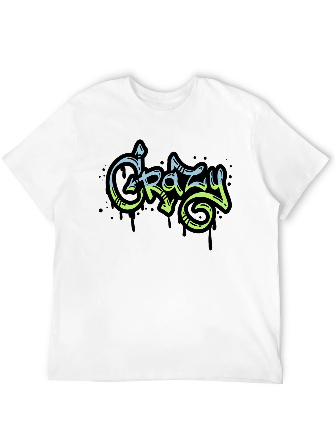 Crazy Graffiti Style Black Graphic Tee