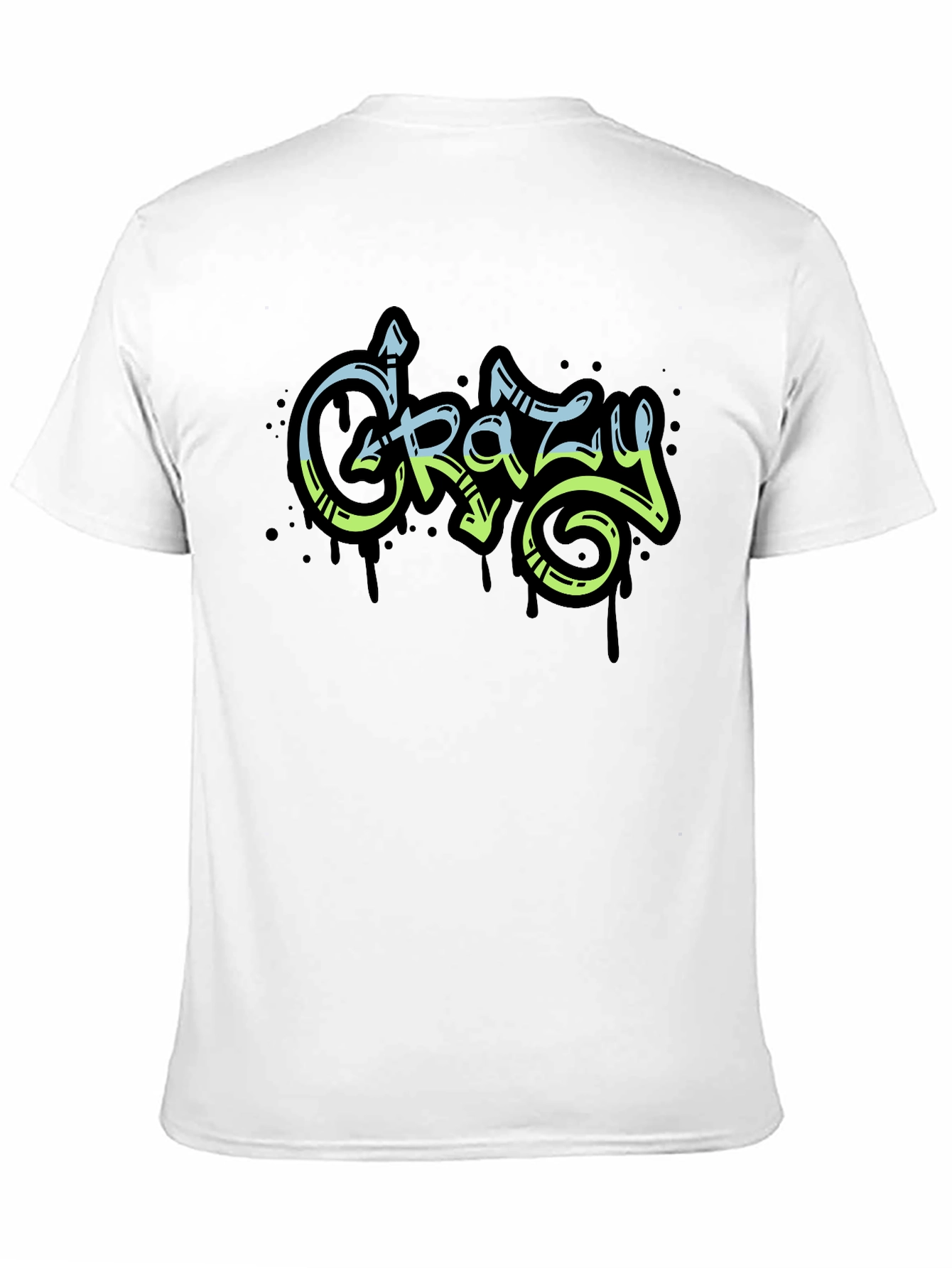 Crazy Graffiti Style Black Graphic Tee