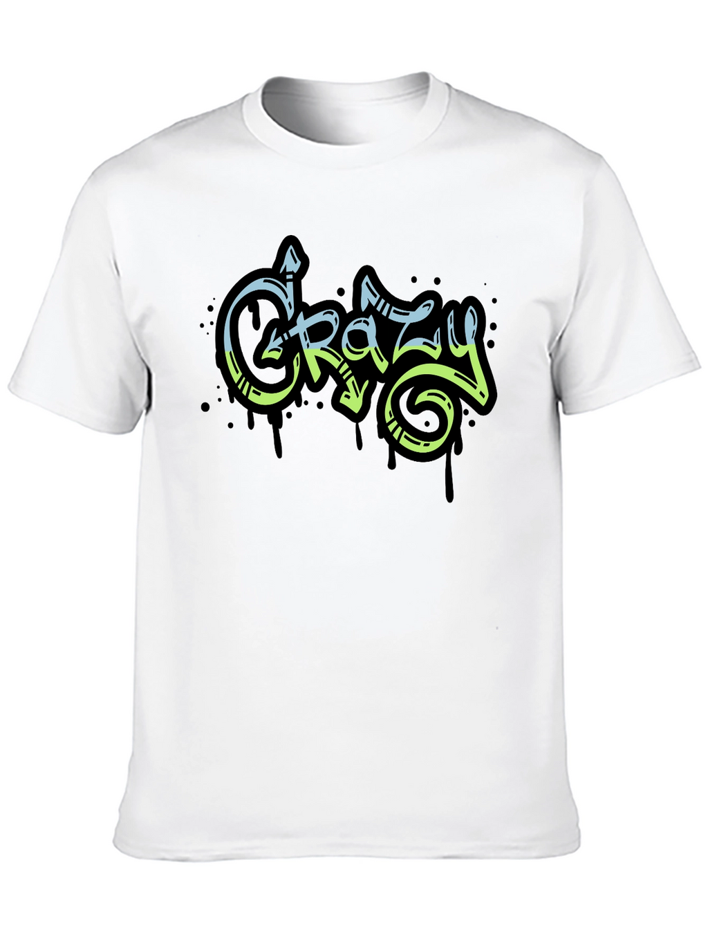 Crazy Graffiti Style Black Graphic Tee