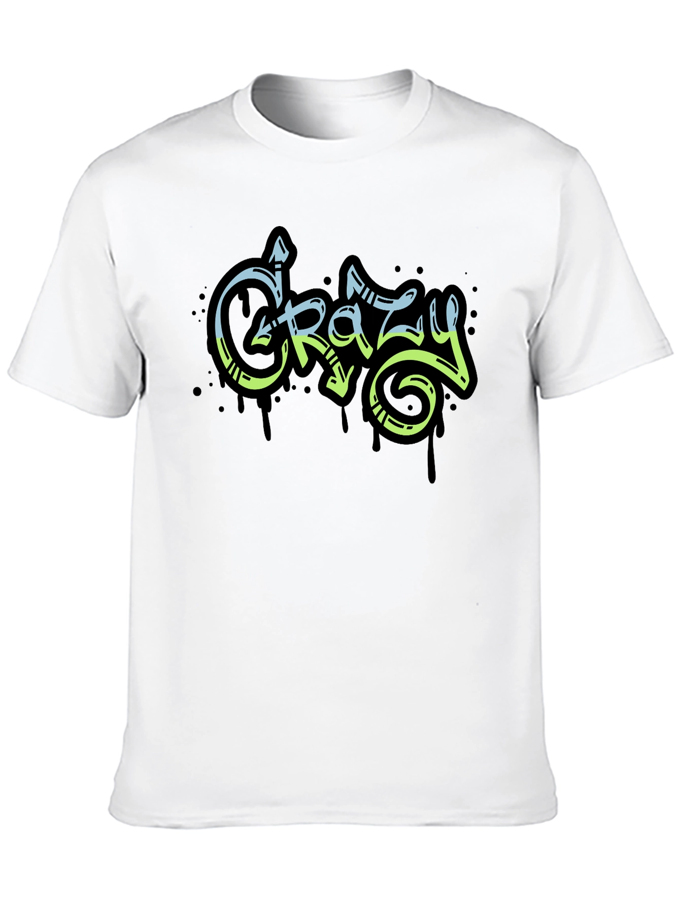 Crazy Graffiti Style Black Graphic Tee