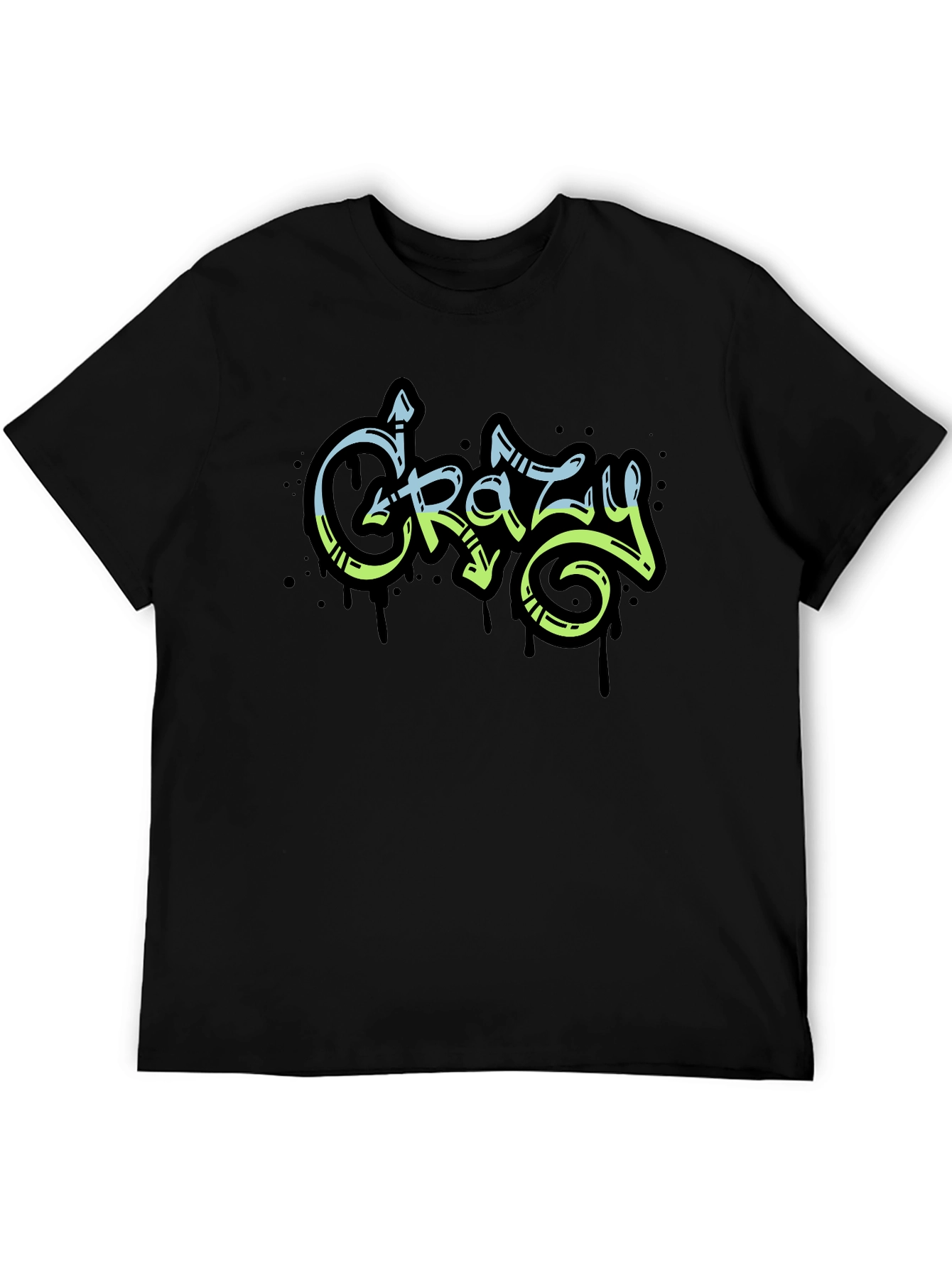 Crazy Graffiti Style Black Graphic Tee