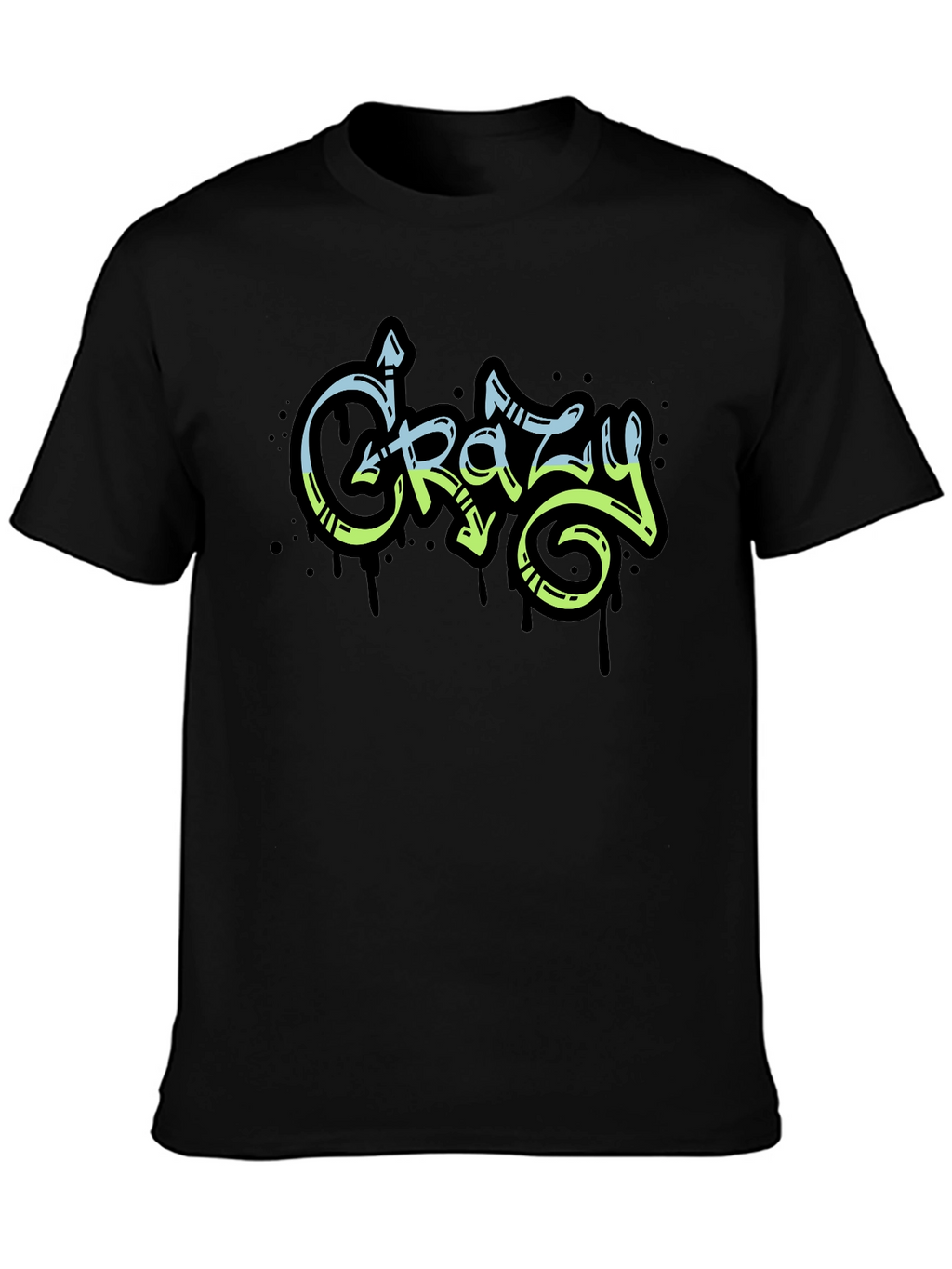 Crazy Graffiti Style Black Graphic Tee