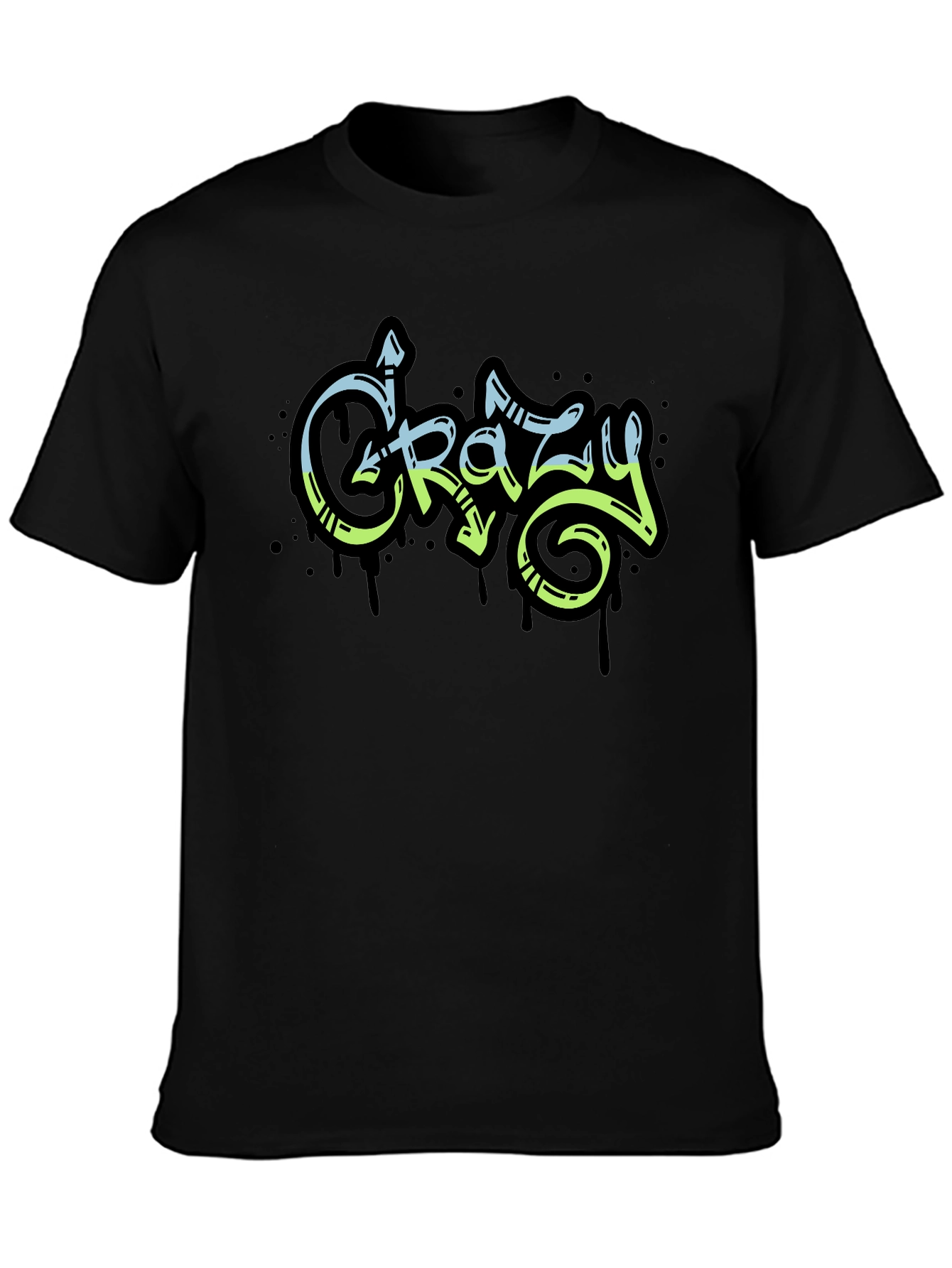 Crazy Graffiti Style Black Graphic Tee