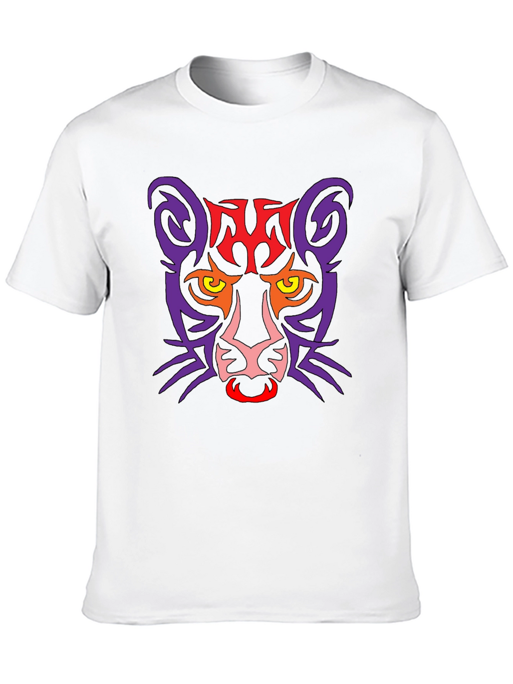 Tribal Cat Graphic Black T-Shirt