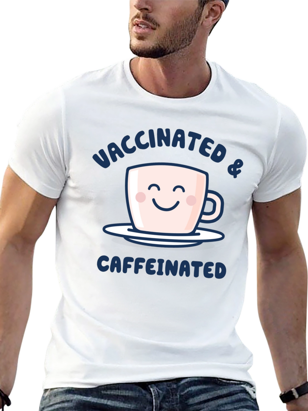 Vaccinated & Caffeinated Graphic Tee - Black
