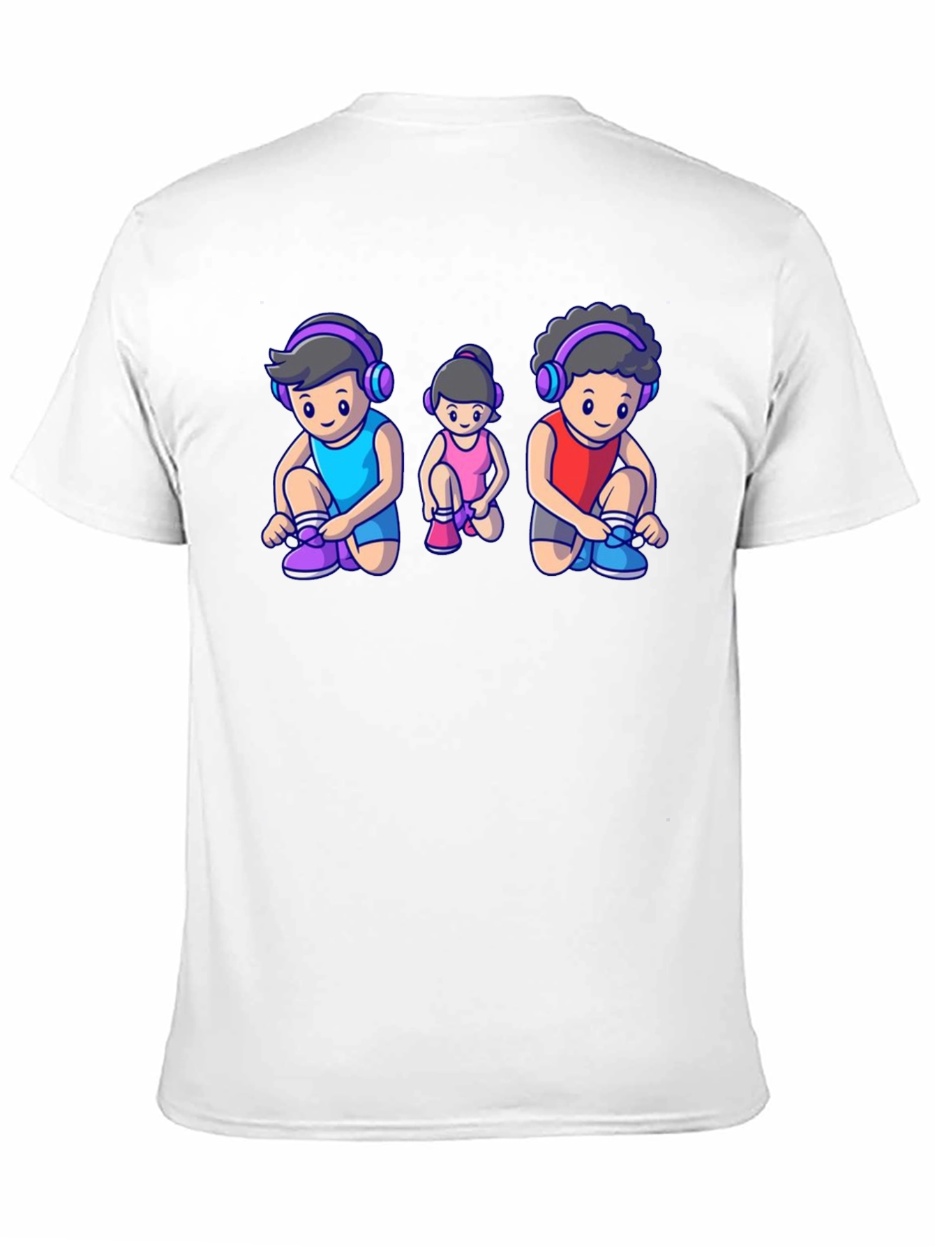 Cartoon Family Black T-Shirt