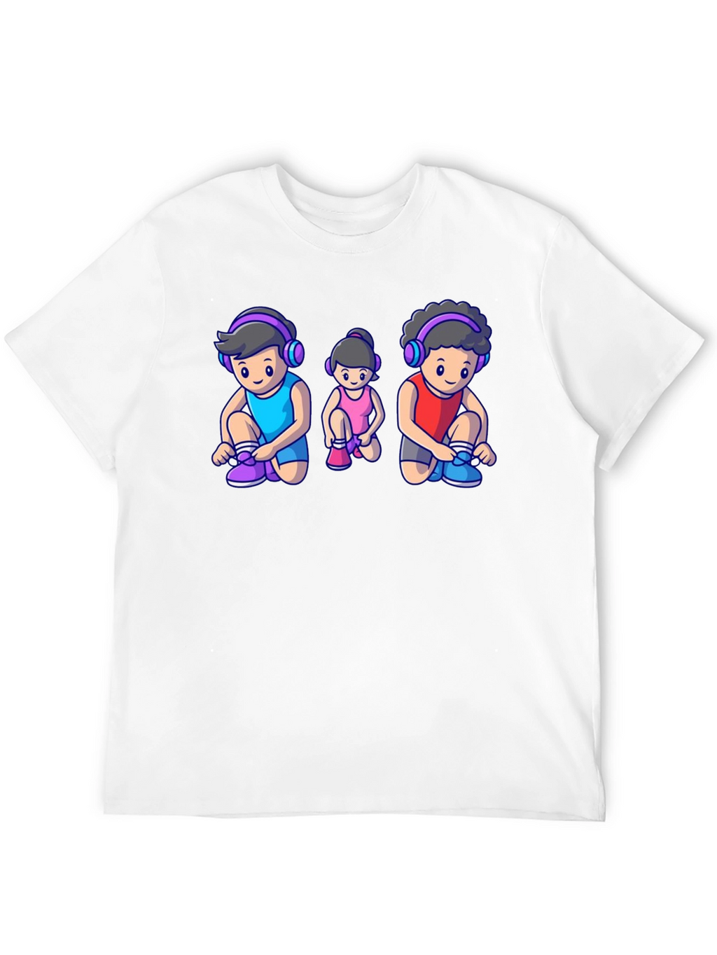 Cartoon Family Black T-Shirt