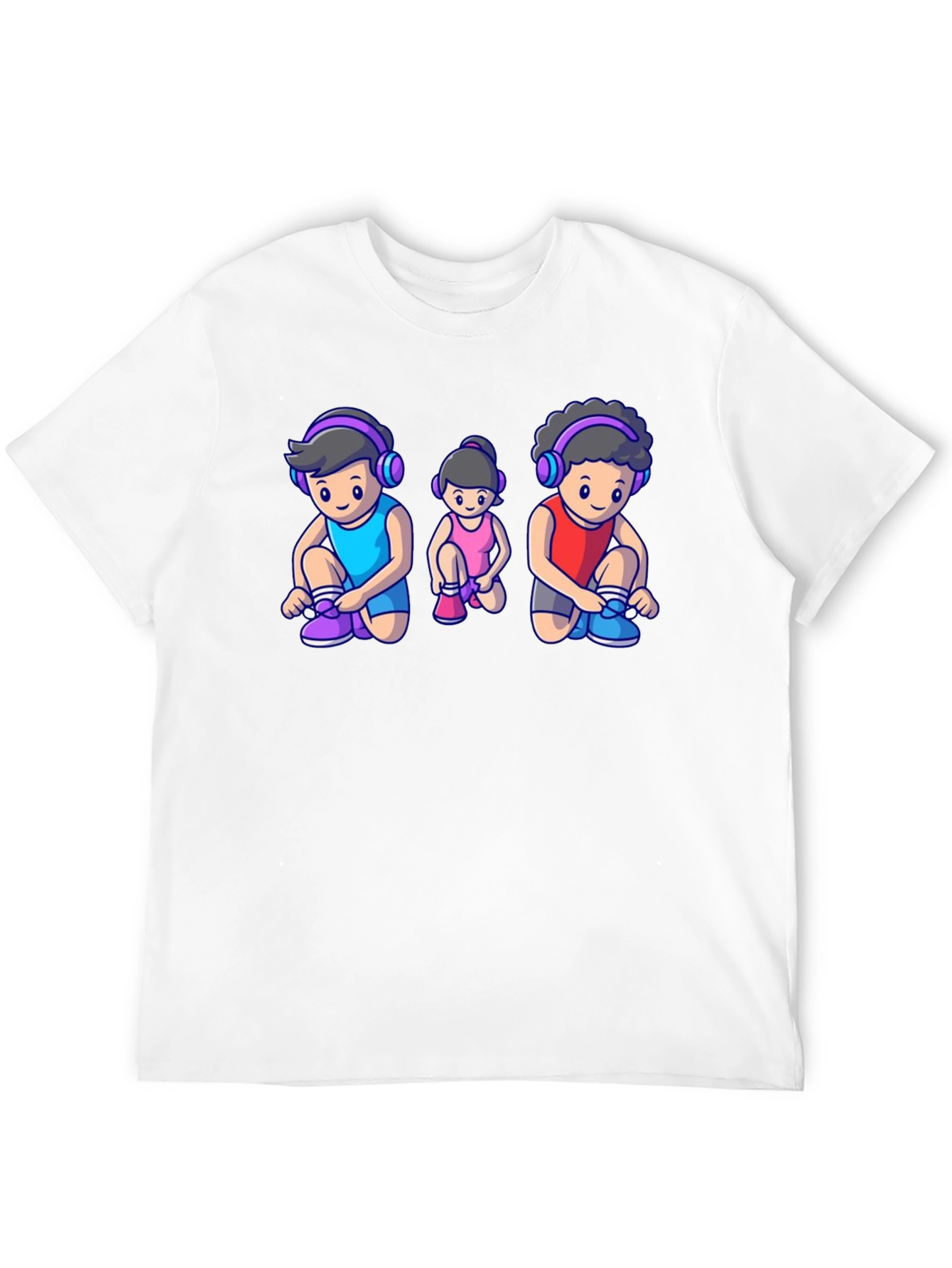 Cartoon Family Black T-Shirt