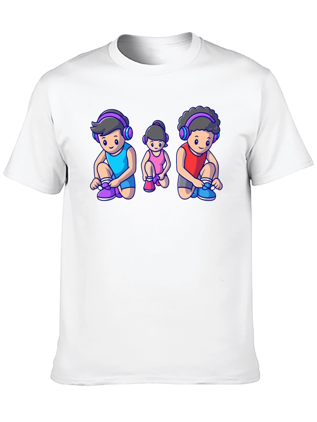 Cartoon Family Black T-Shirt