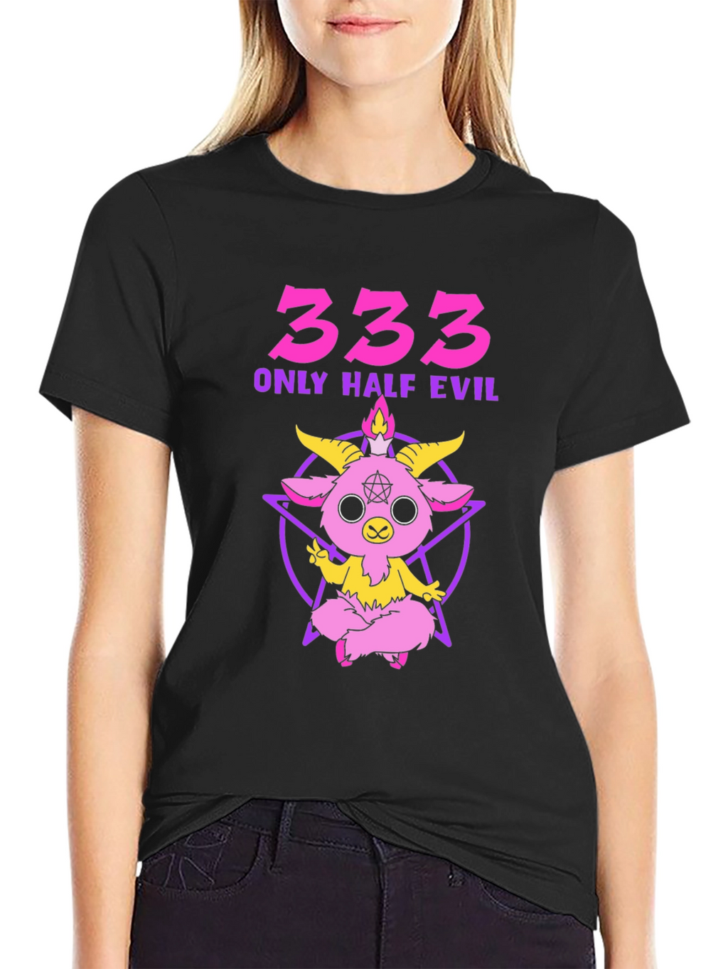 333 Only Half Evil Graphic T-Shirt