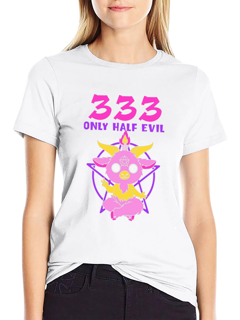 333 Only Half Evil Graphic T-Shirt