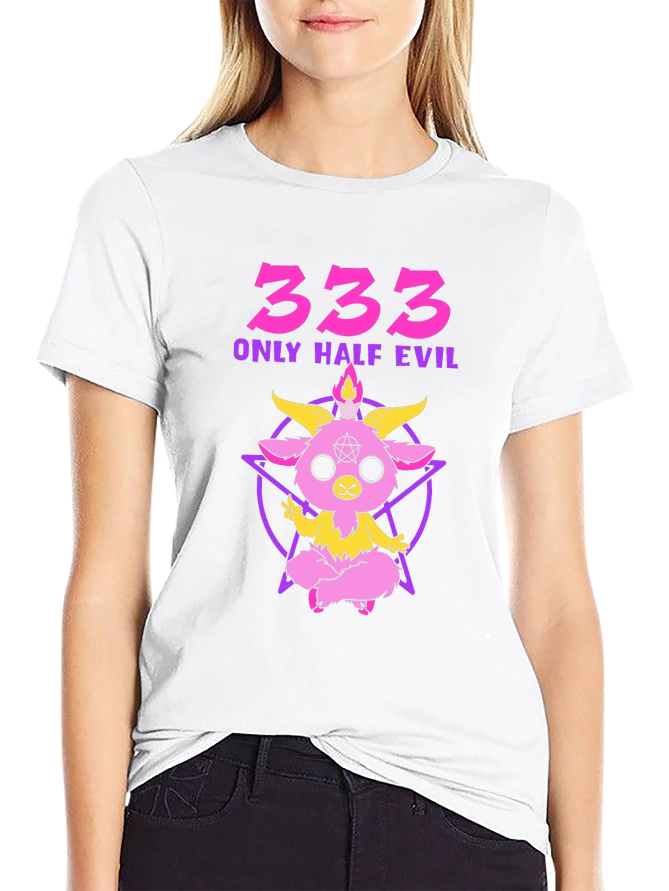 333 Only Half Evil Graphic T-Shirt
