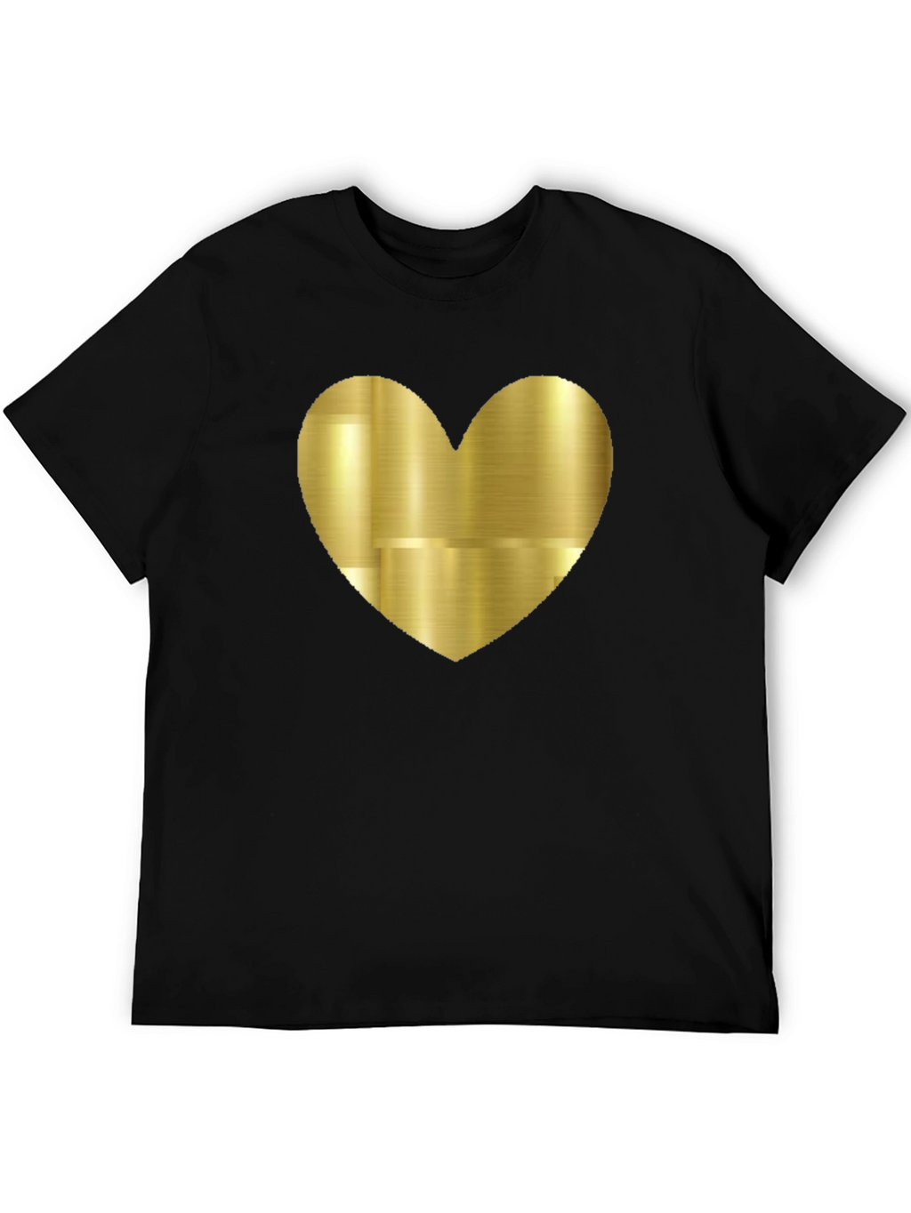 Gold Heart Graphic Black Tee
