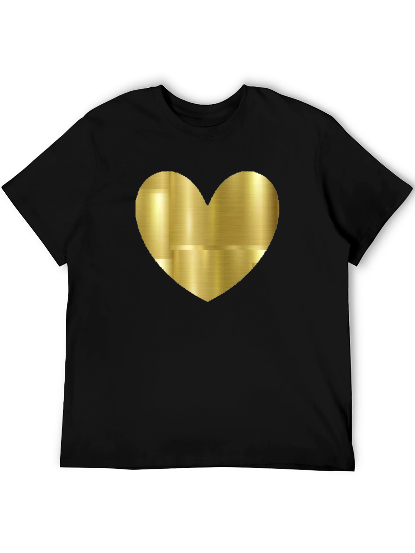 Gold Heart Graphic Black Tee
