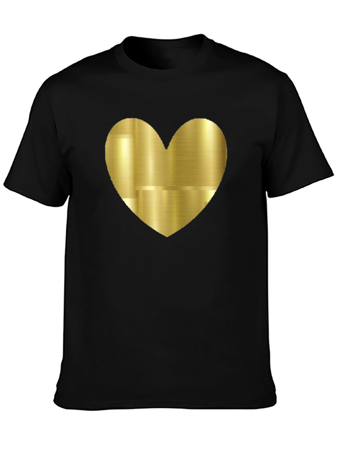 Gold Heart Graphic Black Tee