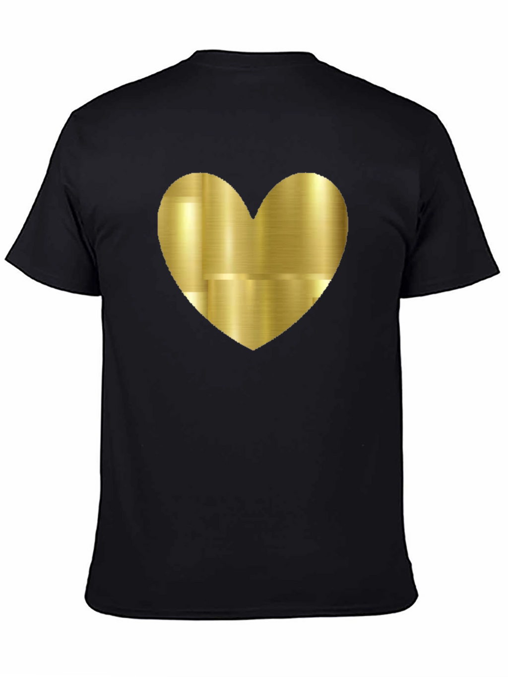 Gold Heart Graphic Black Tee