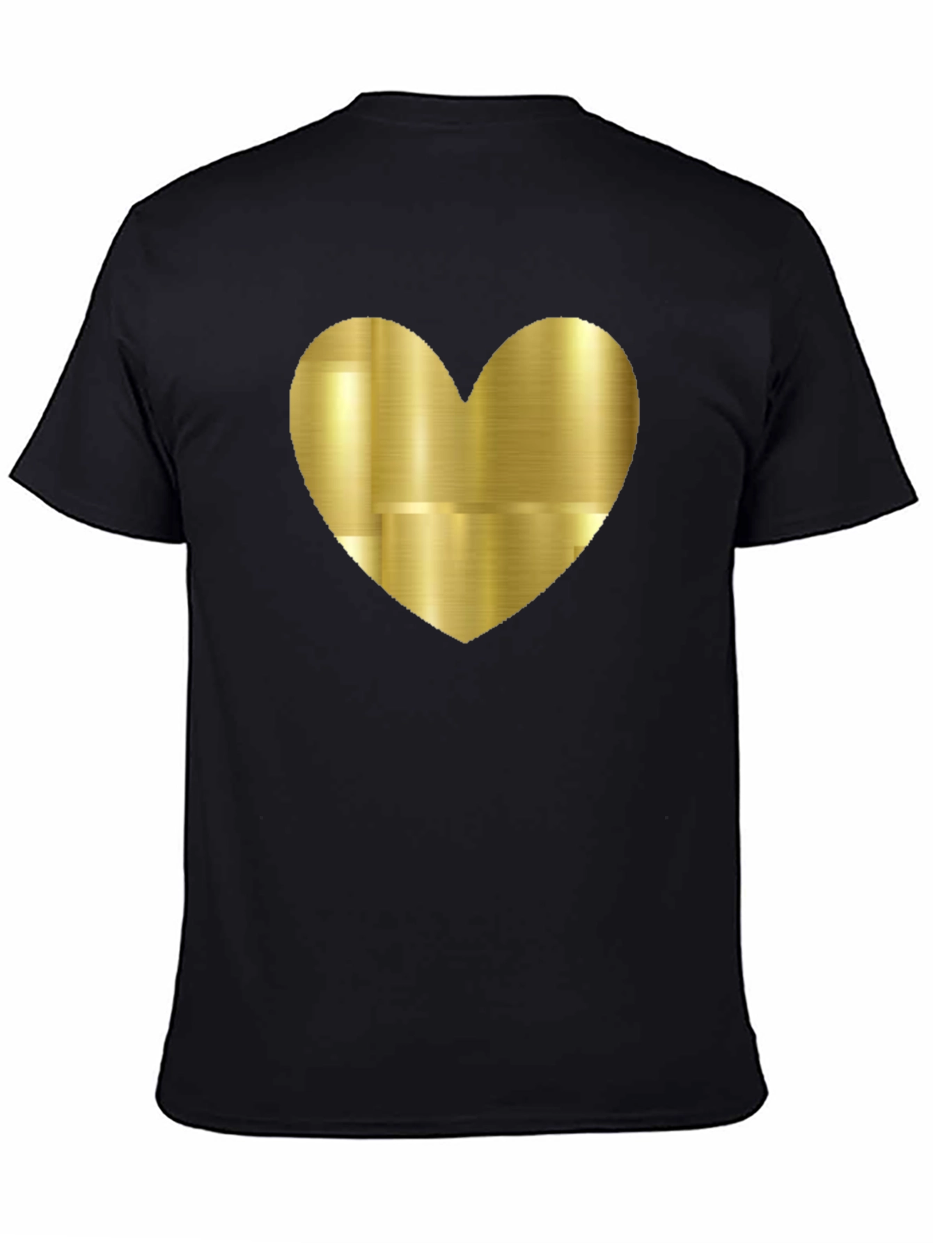 Gold Heart Graphic Black Tee