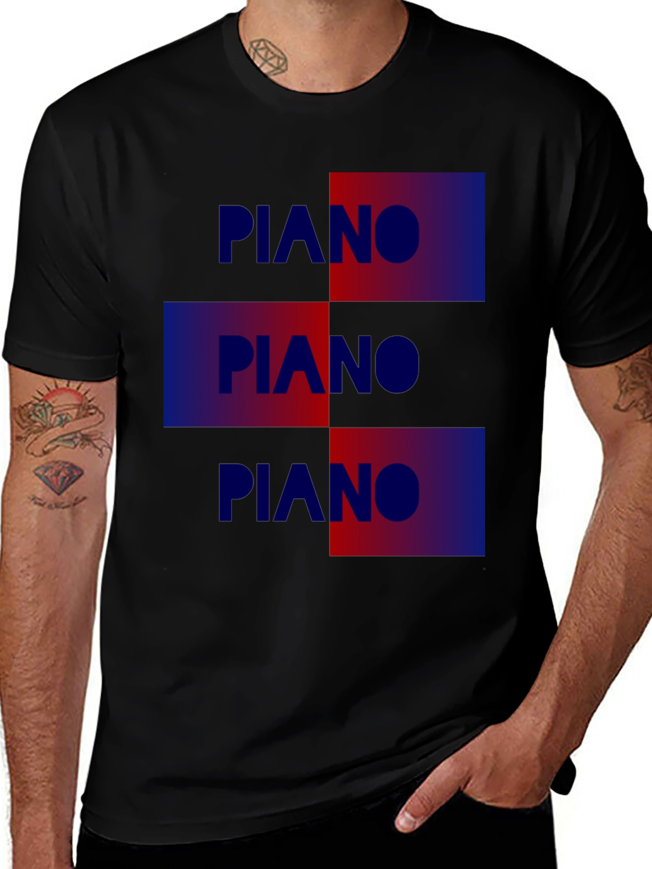 Piano Graphic Tee - Cool Music Lover T-Shirt