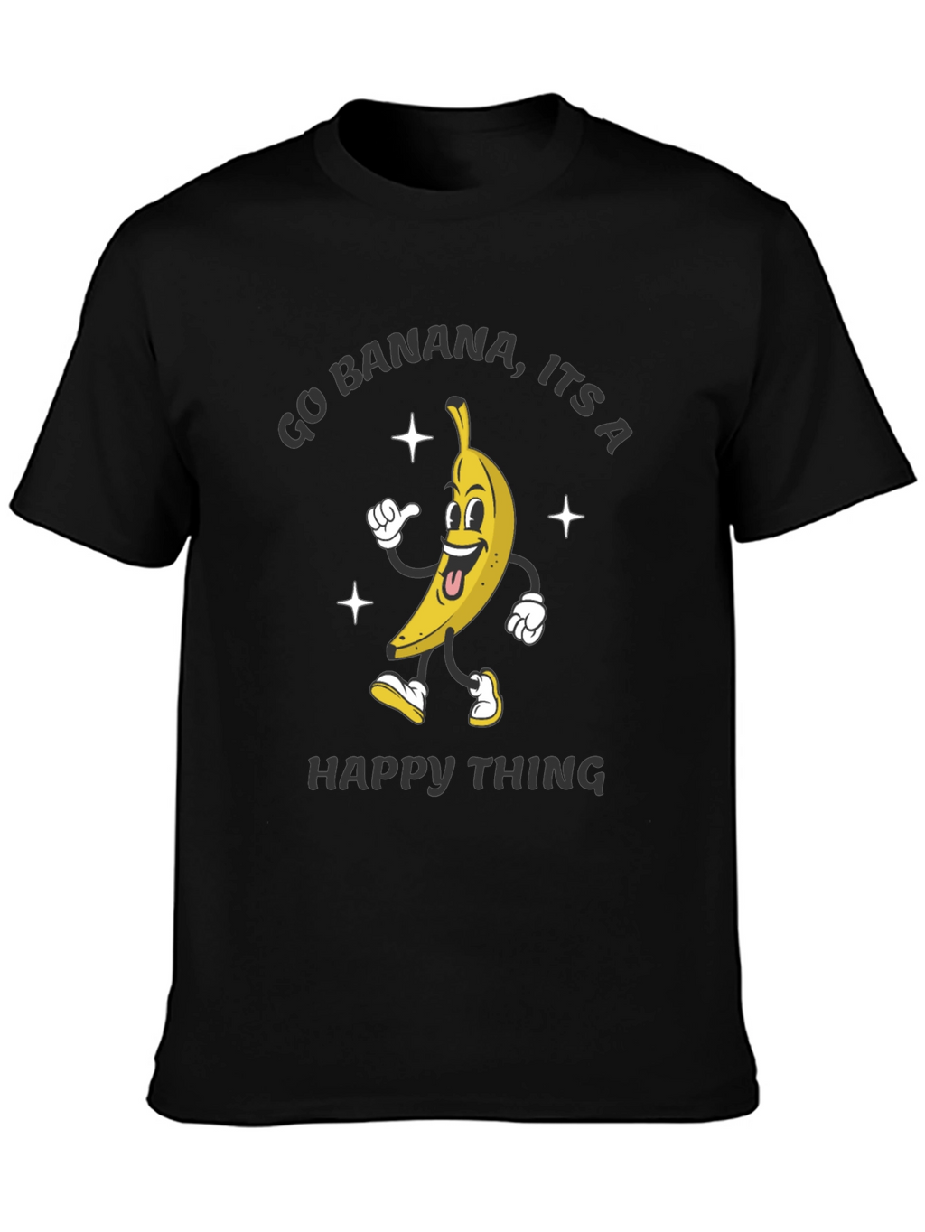 Go Banana Happy Thing Black T-Shirt